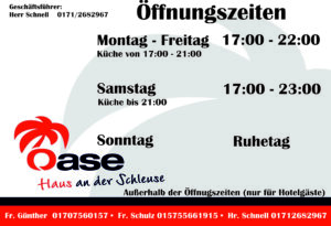 Öffnungszeiten ab 1.11.2026
